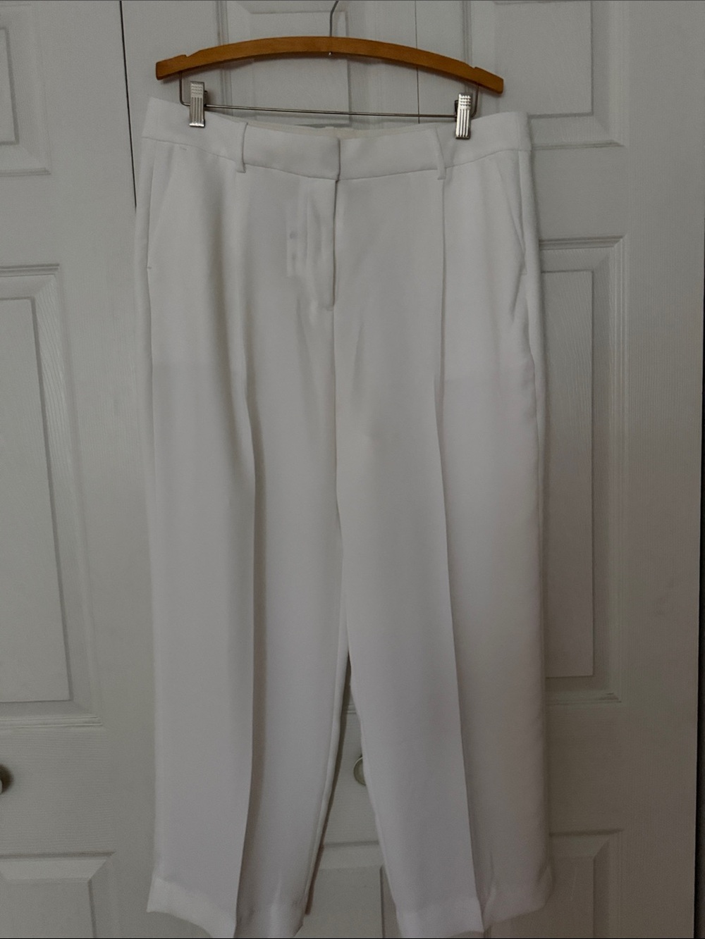 J. Crew Wide-Leg White Dress Pants